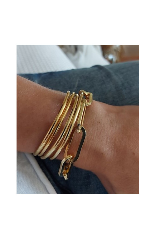 Chaîne trombone xl finition:Doré or fin 24 carats cataphorèse 