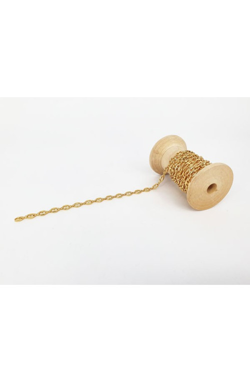 Chaîne maille grain de café finition:Doré or fin 24 carats cataphorèse 