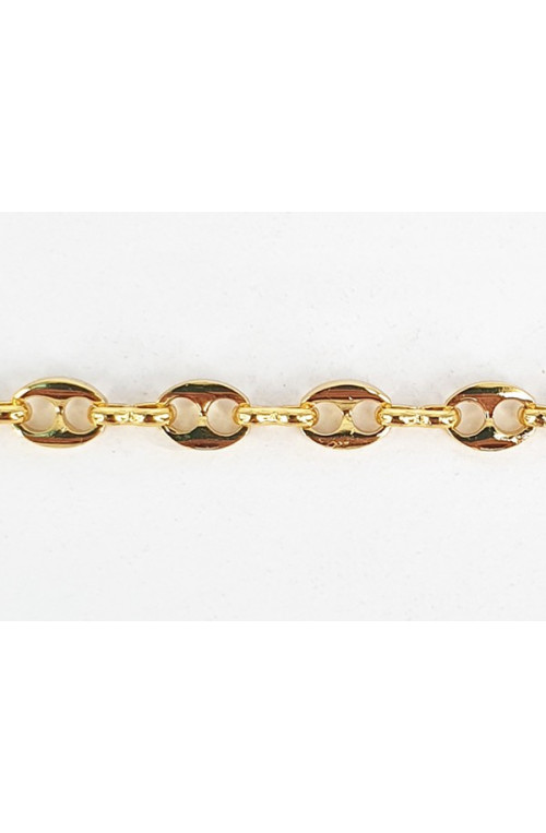 Chaîne maille grain de café finition:Doré or fin 24 carats cataphorèse 