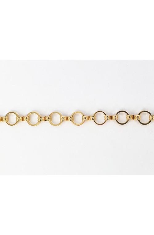 Chaîne équestre décor anneaux finition:Doré or fin 24 carats cataphorèse 