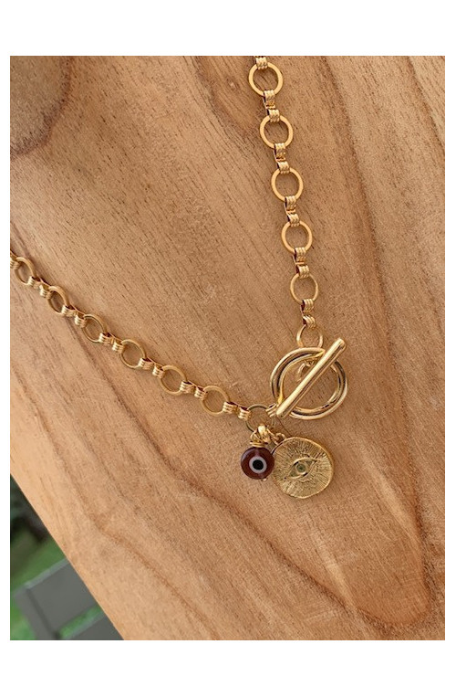 Chaîne équestre décor anneaux finition:Doré or fin 24 carats cataphorèse 