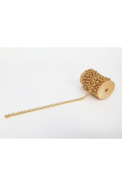 Chaîne maille ronde finition:Doré or fin 24 carats cataphorèse 