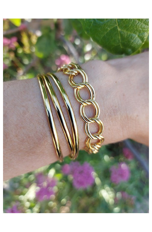 Chaîne double maille finition:Doré or fin 24 carats cataphorèse 