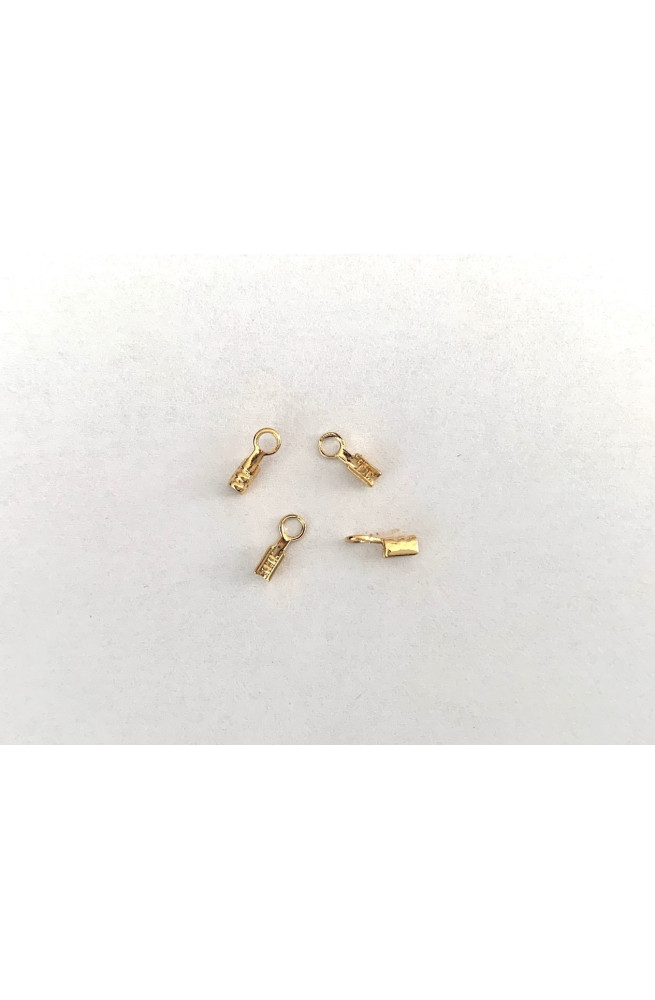 Embout pour chaîne et cordon épaisseur 1 mm max finition:Dore or fin 24 carats