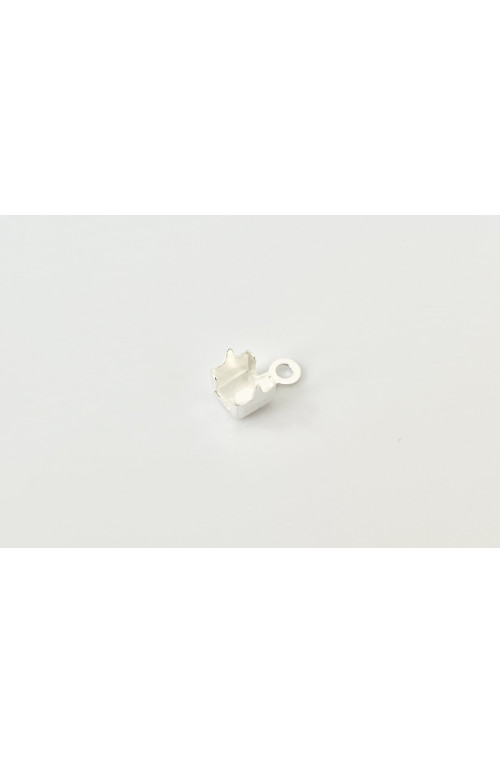 Embout serti carré doré 4.5mm finition:Argent 10 microns