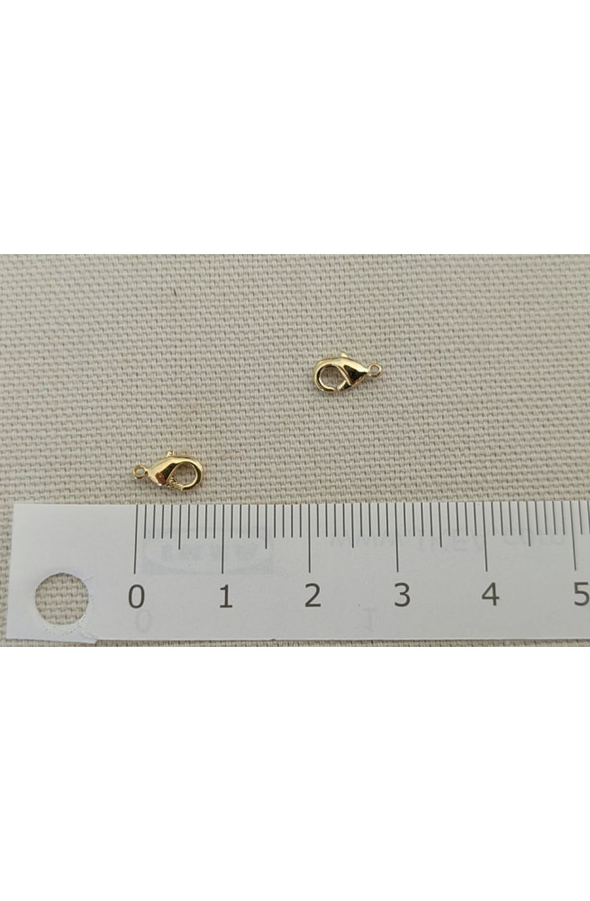 Fermoir mousqueton baby 8.5 mm finition:Dore or fin 24 carats