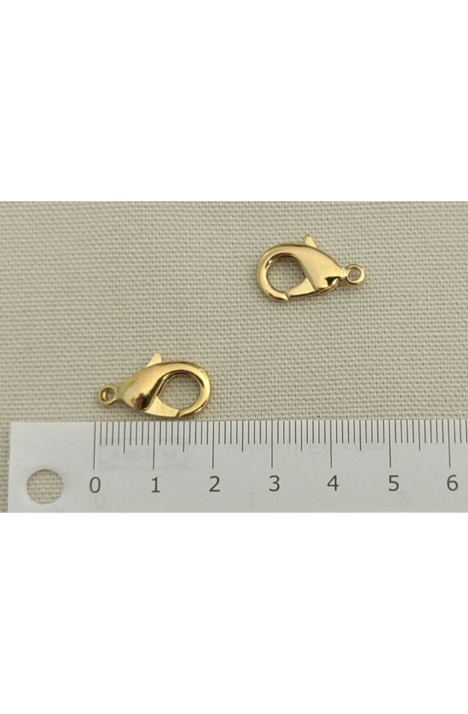 Fermoir mousqueton 20 mm finition:Dore or fin 24 carats