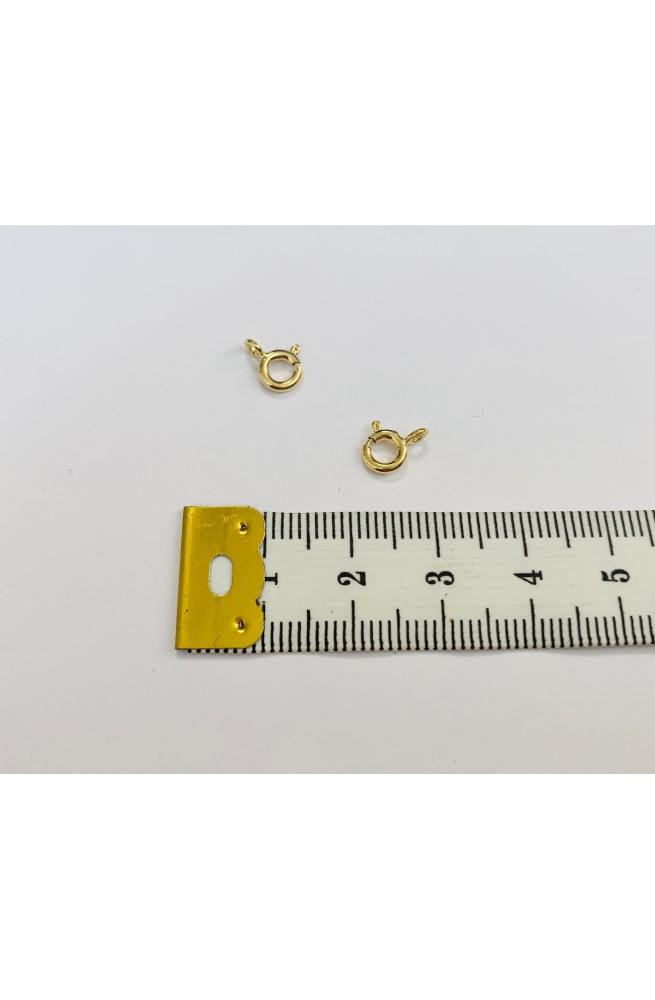 Fermoir mousqueton rond 5 mm finition:Doré or fin 24 carats cataphorèse 