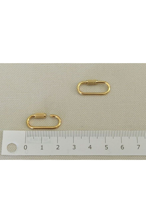 Mousqueton à visser finition:Dore or fin 24 carats