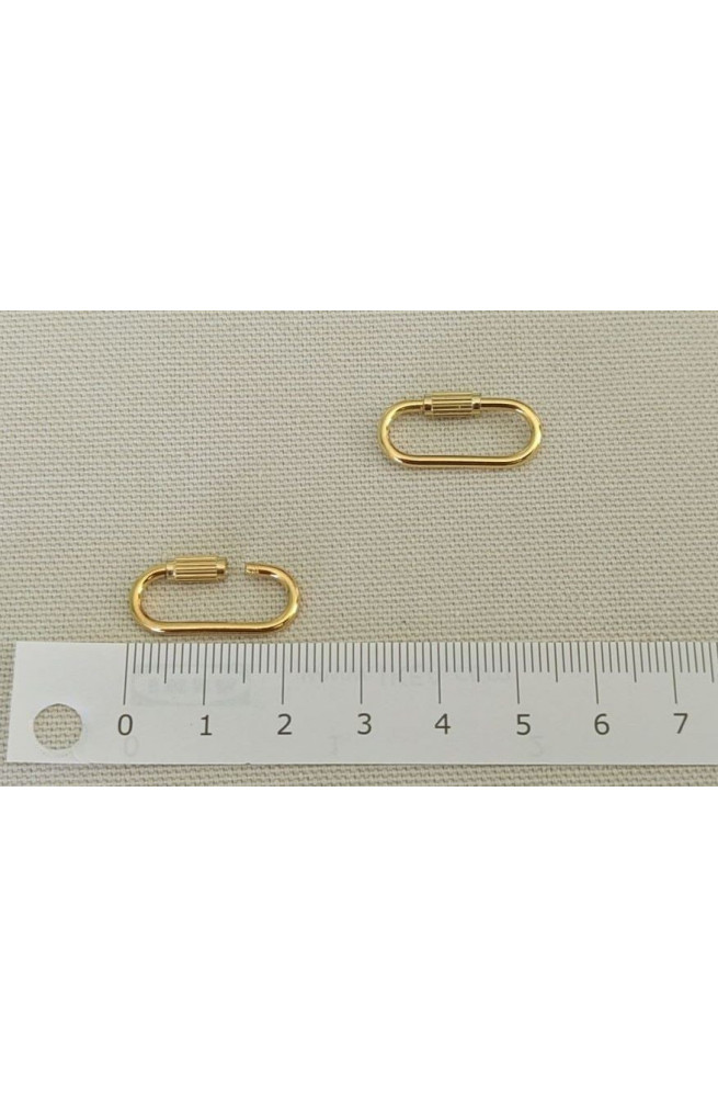 Mousqueton à visser finition:Dore or fin 24 carats