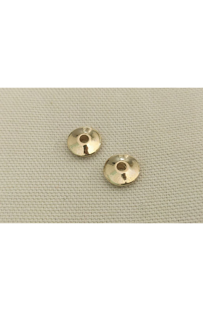 Perle rondelle bombée n°4 finition:Dore or fin 24 carats