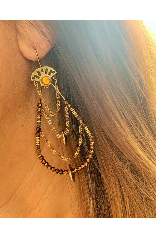 Perle rondelle bombée n°4 finition:Dore or fin 24 carats