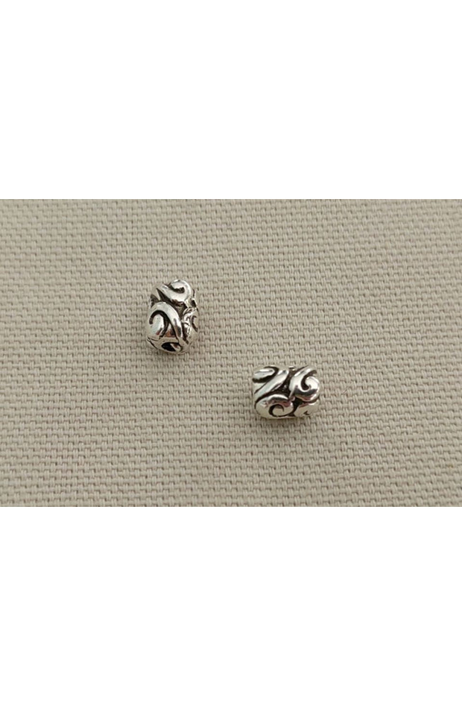 Perle arabesque n°12 perchlo finition:Argent 10 microns