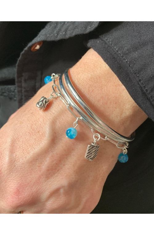 Perle arabesque n°12 perchlo finition:Argent 10 microns