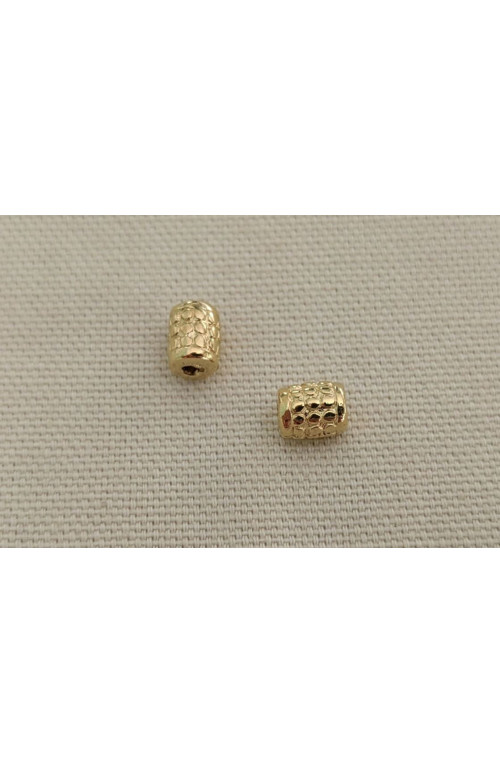 Perle cylindre plumetis n°10 perchlo finition:Dore or fin 24 carats