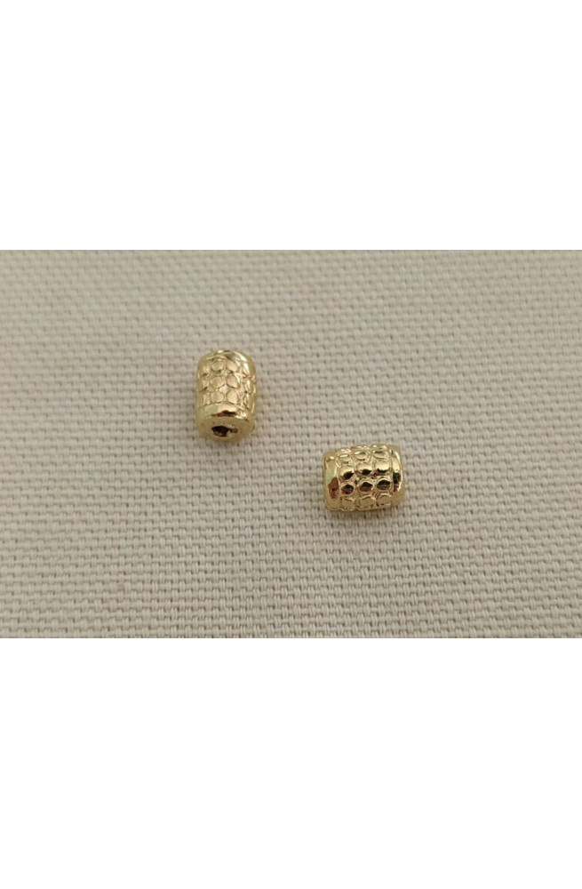 Perle cylindre plumetis n°10 perchlo finition:Dore or fin 24 carats