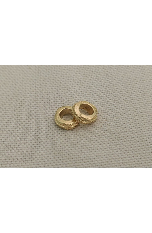 Perle liseré strié n°3 finition:Dore or fin 24 carats