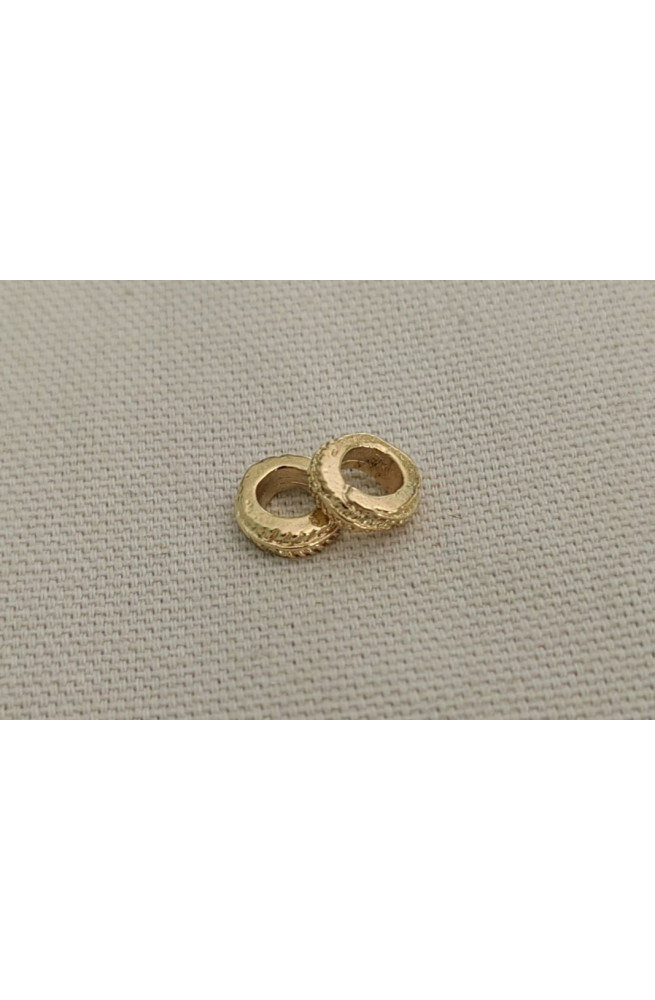 Perle liseré strié n°3 finition:Dore or fin 24 carats