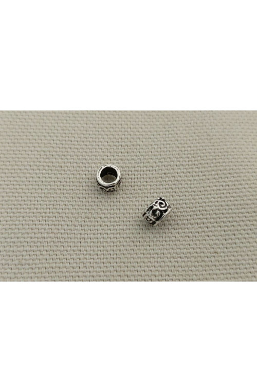 Perle motifs ethniques n°43 perchlo finition:Argent antique 10 microns