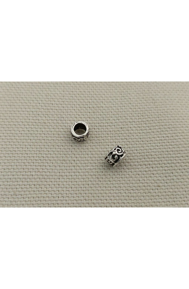 Perle motifs ethniques n°43 perchlo finition:Argent antique 10 microns