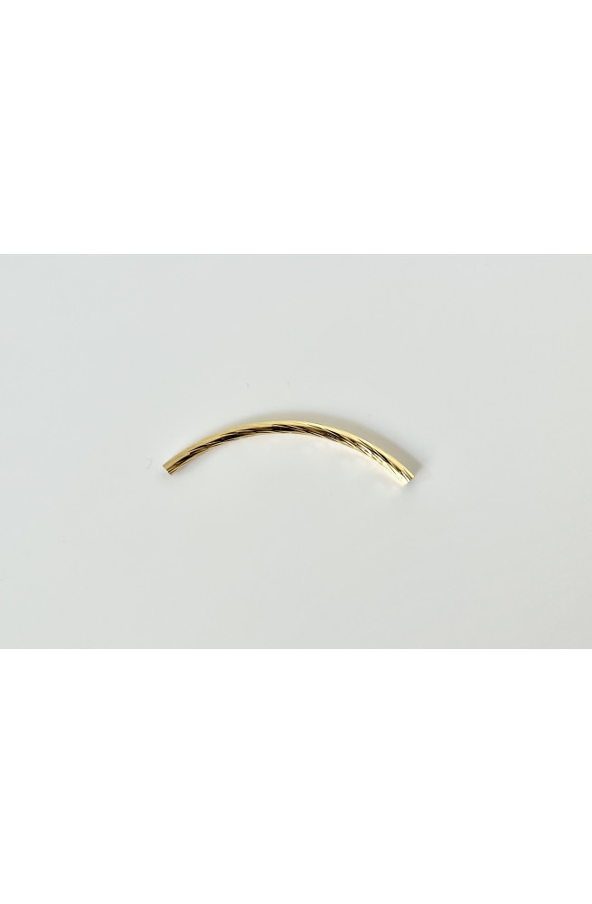 Tube strié 50x3 mm finition:Dore or fin 24 carats