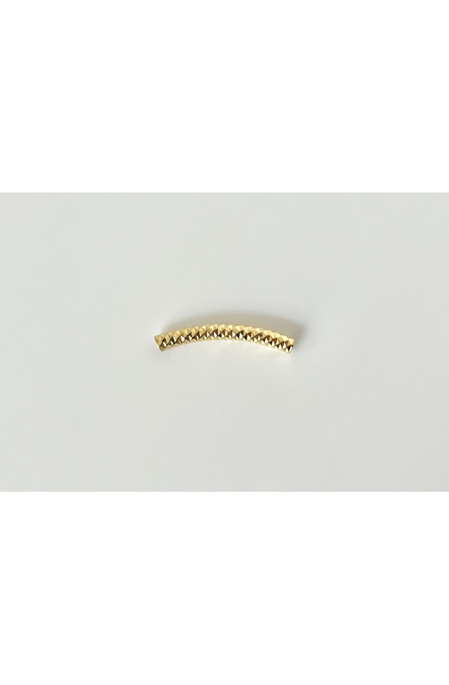 Tube strié 30x4 mm finition:Dore or fin 24 carats