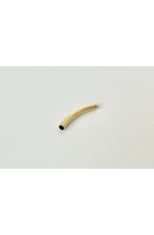 Tube strié 30x4 mm finition:Dore or fin 24 carats