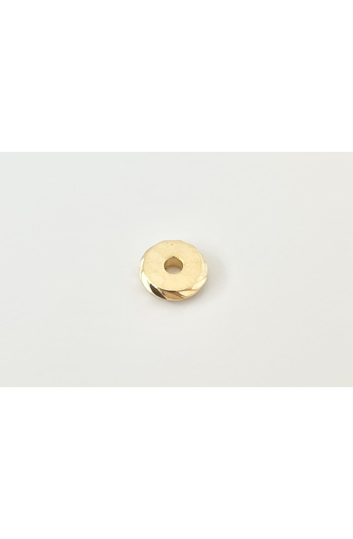 Perles rondelles ciselées argentées 8x2mm finition:Dore or fin 24 carats