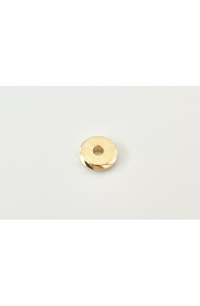 Perles rondelles ciselées argentées 8x2mm finition:Dore or fin 24 carats