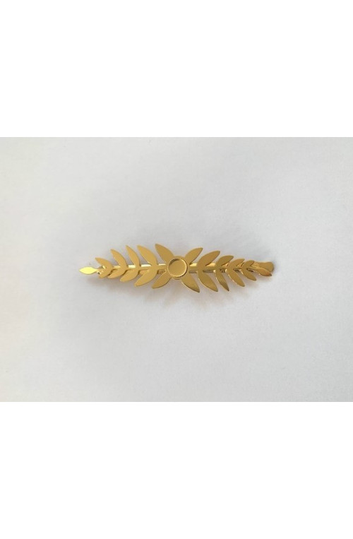 Pince à cheveux fougère avec cabochon 6 mm finition:doré 0.3 microns