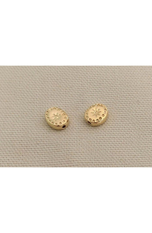 Perle fossile insert finition:Dore or fin 24 carats