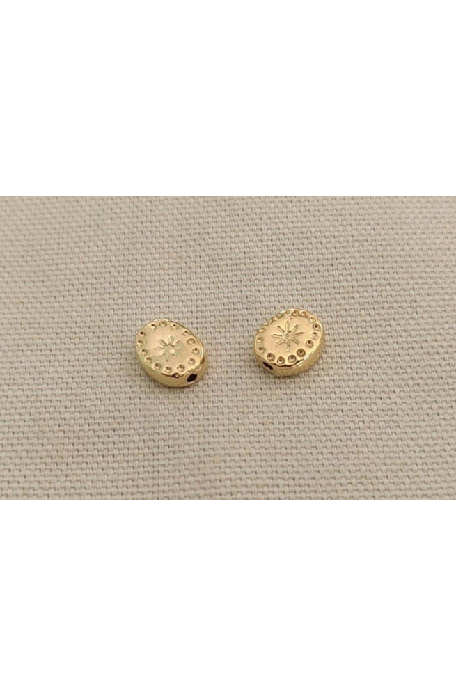 Perle fossile insert finition:Dore or fin 24 carats