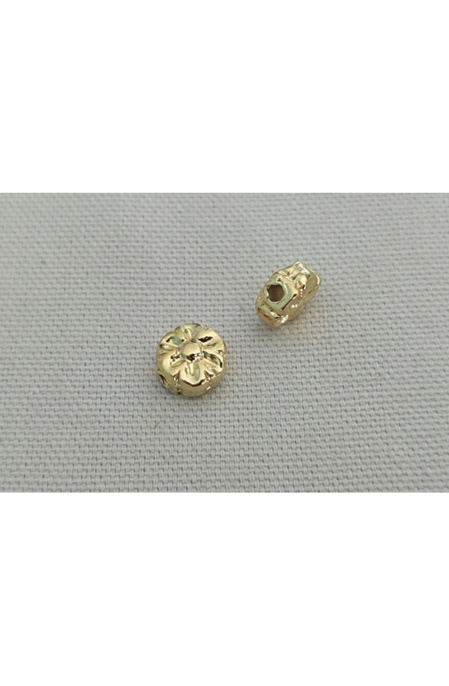 Perle fleur insert violeta finition:Dore or fin 24 carats