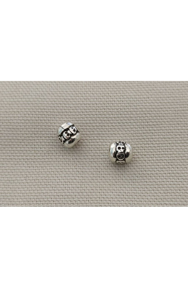 Perle ethnique crane doré finition:Argent 10 microns