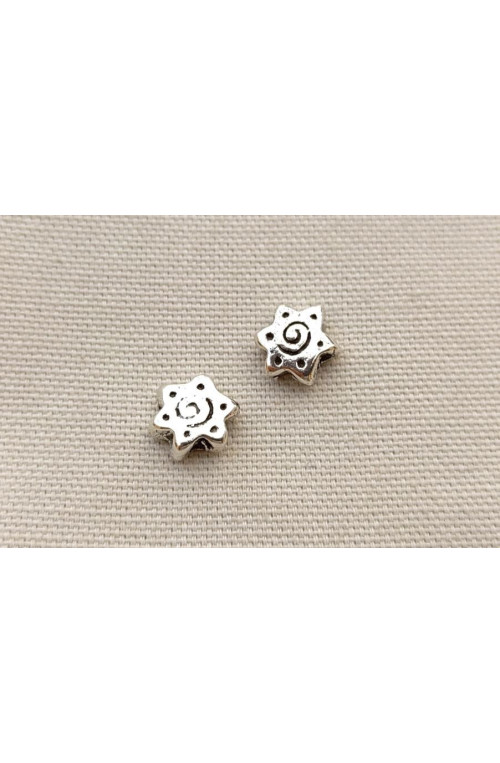 Insert etoile ethnique 60% finition:Argent 10 microns
