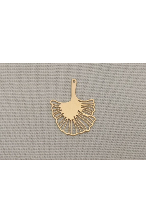 Pendentif ginkgo finition:Dore or fin 24 carats